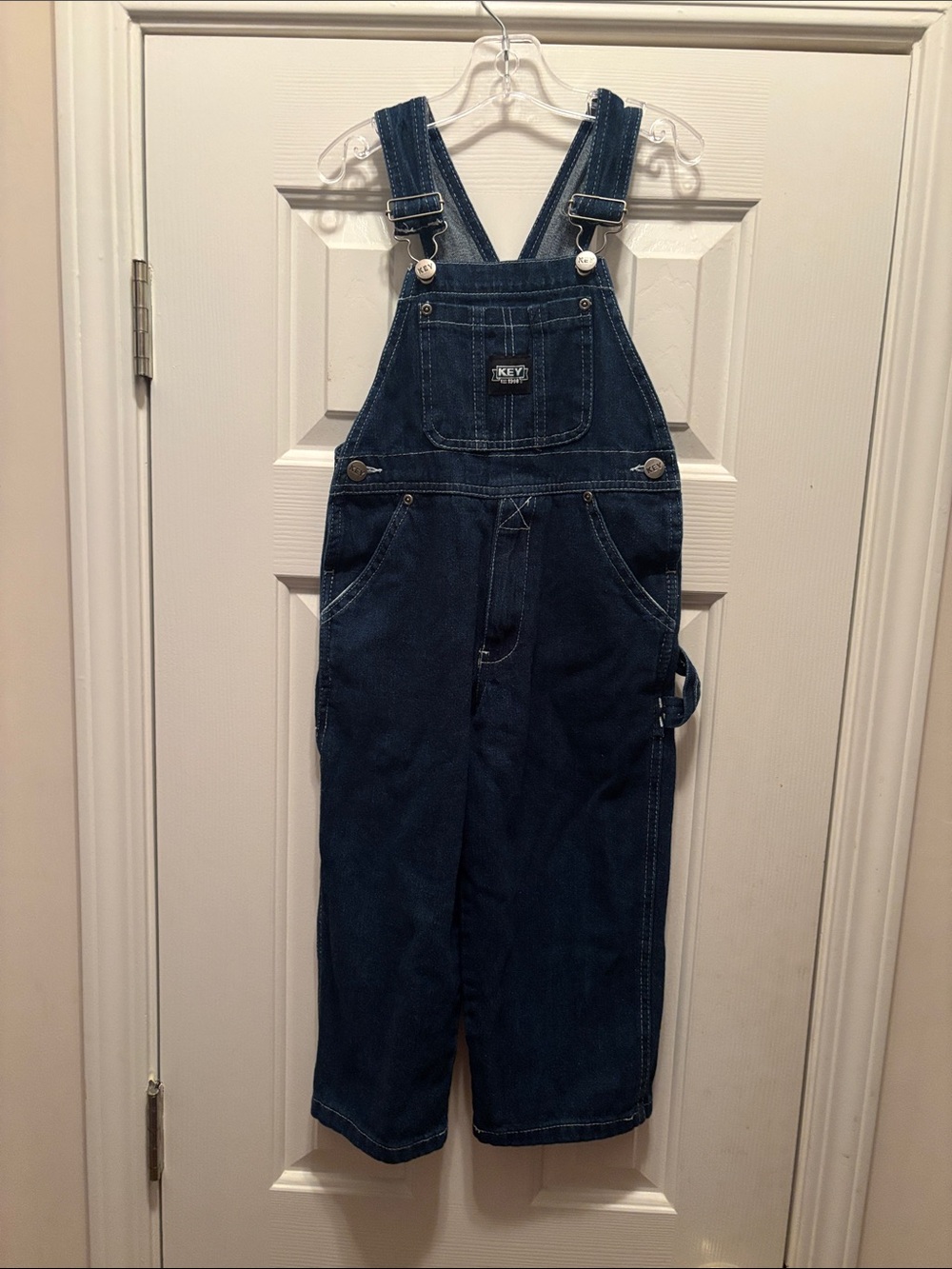 NWOT KEY Dark Blue Denim Overalls Bib